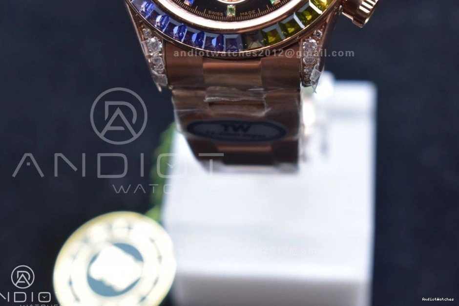 on TWF Edition Bracelet RG 428 Dial Black Crystal Rainbow YG 116595RBOW Best A Daytona Classic 0719